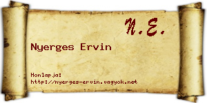 Nyerges Ervin névjegykártya
